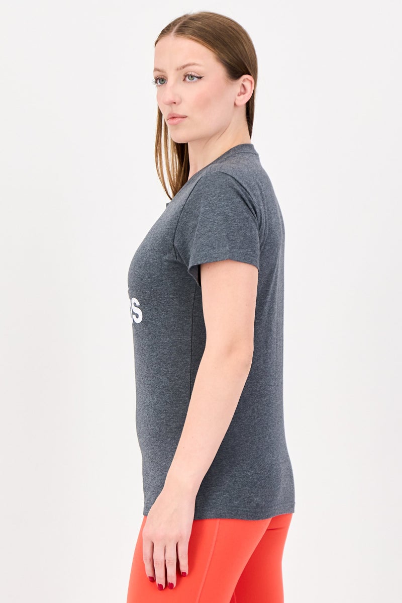 Adidas Women Sportswear Fit Short Sleeve Outdoor Top, Grey - Image 4